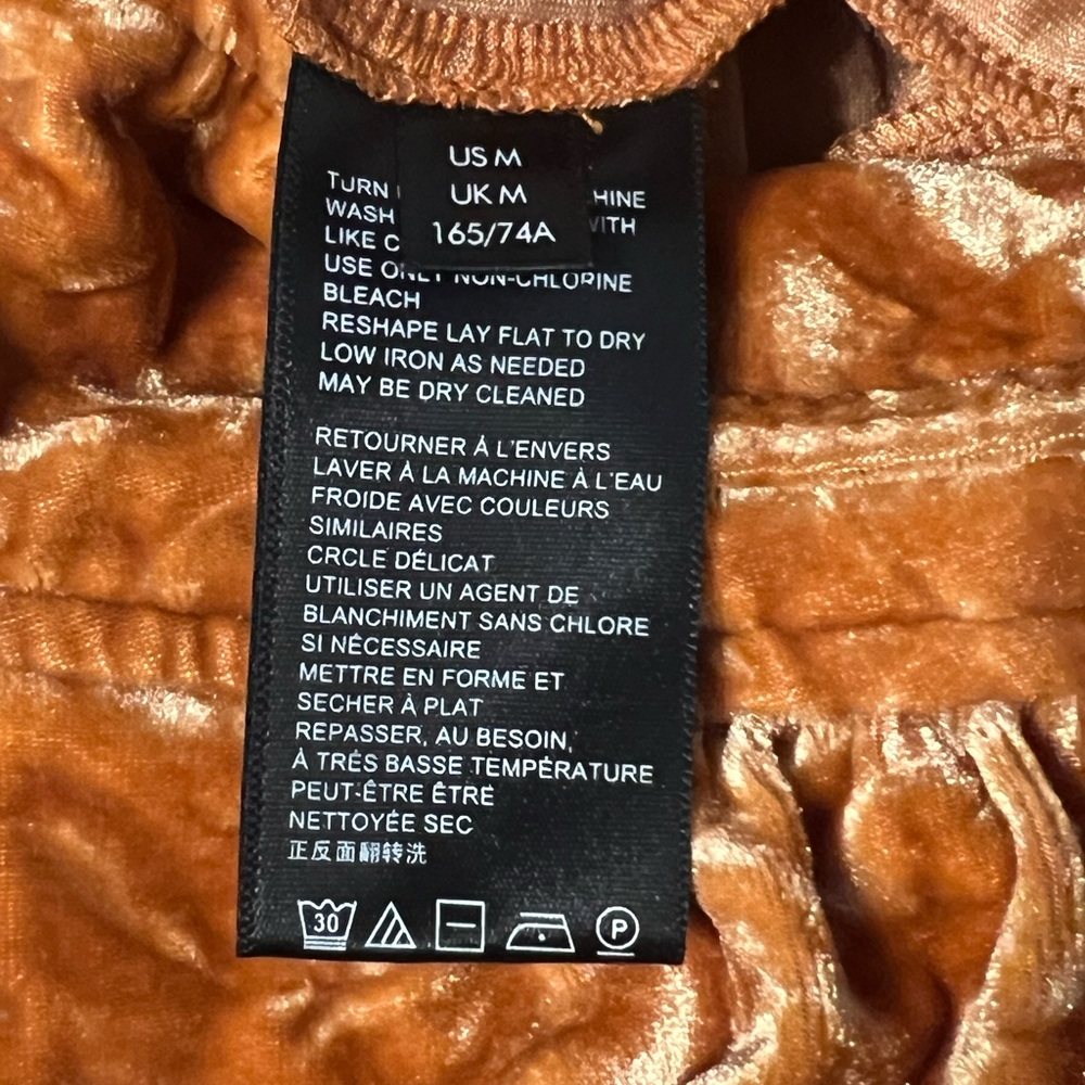 Urban Outfitters Crushed Velvet Burnt Orange Pull On Joggers with Pockets‎ - Picture 7 of 8